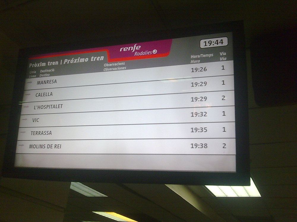 20 minuts tard rodalies renfe a plaça catalunya
